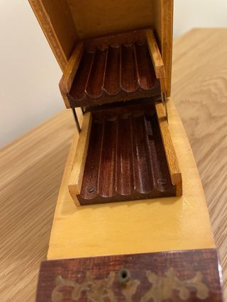 Porta sigarette carillon vintage legno gondola