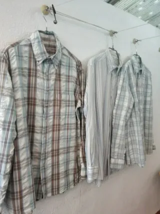 Set di 3 camicie a righe e scozzesi
