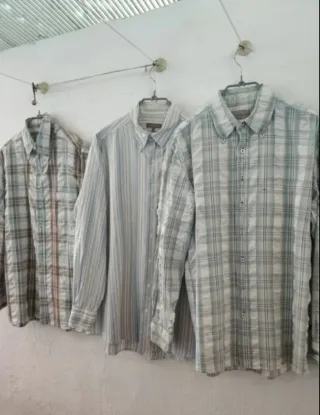 Set di 3 camicie a righe e scozzesi