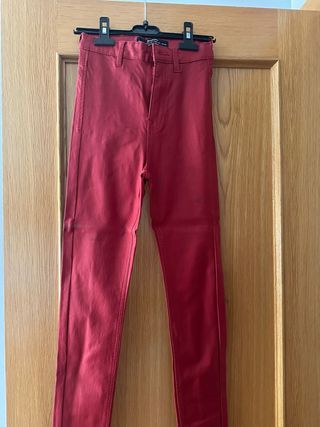 Pantalones Stradivarius Rojos Talla 36