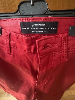 Pantalones Stradivarius Rojos Talla 36