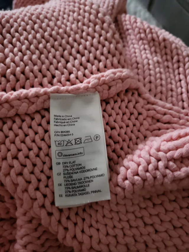 Jersey lana rosa talla única