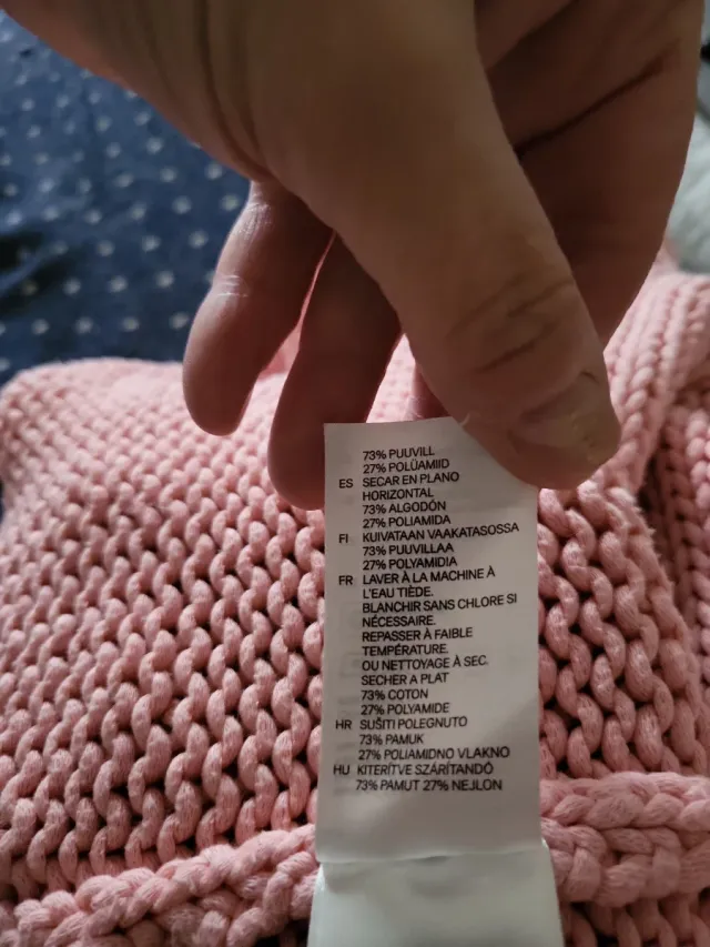 Jersey lana rosa talla única