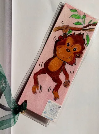 Segnalibro scienziate dipinto a mano