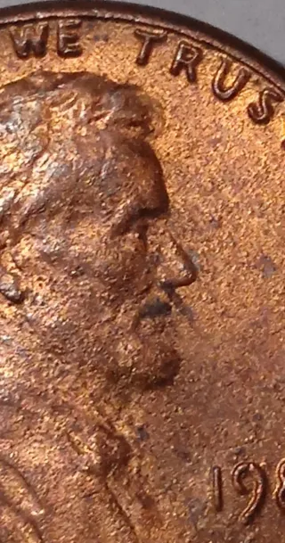 MONEDA 1 CENTAVO LINCOLN.1982.ERROR EXCESO METAL.