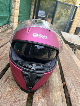 Casco de moto rosa GARI
