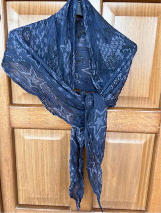 Foulard donna blu/nero e grigio
