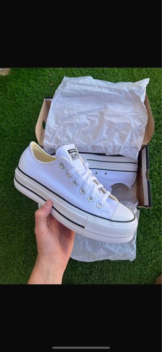 Converse plataforma blancas