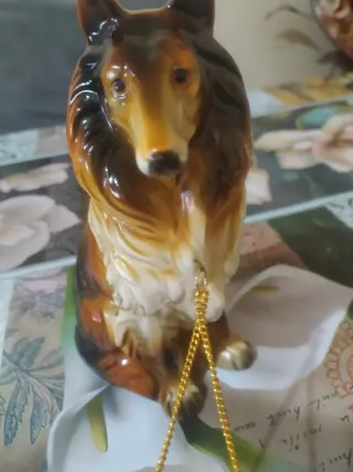 Figura de porcelana de perro Collie
