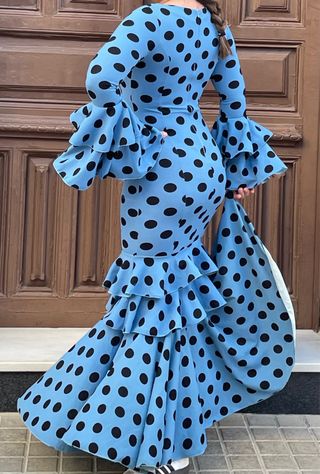 Traje Flamenca elastico Azul Talla 36-42
