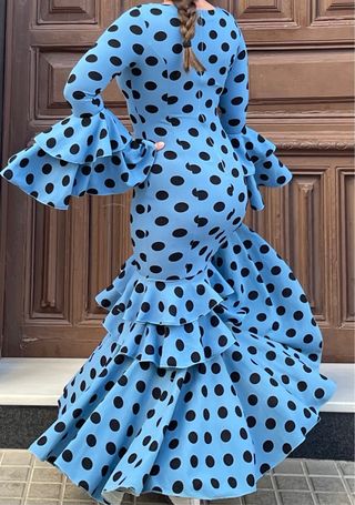 Traje Flamenca elastico Azul Talla 36-42