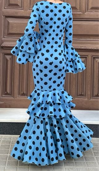 Traje Flamenca elastico Azul Talla 36-42
