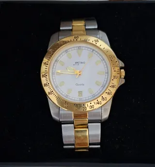 Reloj Amstrad Quartz Vintage Dorado y Plateado
