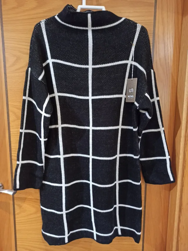 Vestido punto cuadros t. única