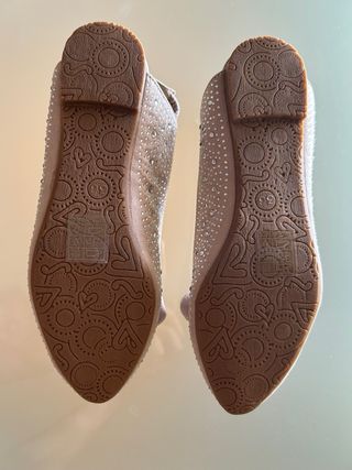 Bailarinas pedrería beige 