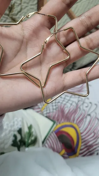 Pendientes Aro Estrella Dorados