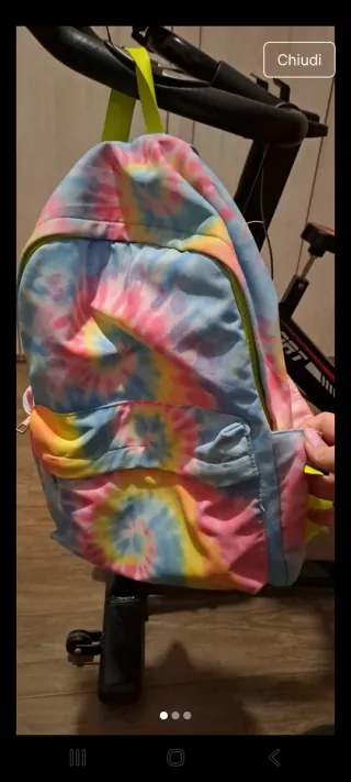 Zaino scuola tie-dye colorato