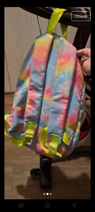 Zaino scuola tie-dye colorato