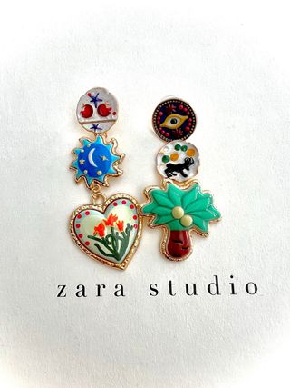 Pendientes Palmera Flor Resina - Zara