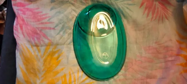 Plato decorativo cristal verde espiral