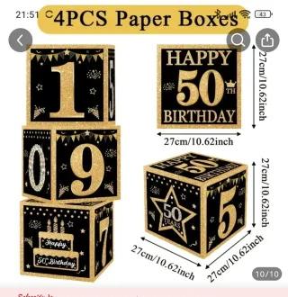 Cajas de cartón para 50 cumpleaños