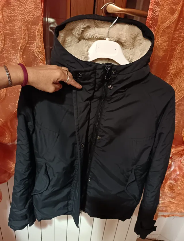 Giacca donna impermeabile con pelo