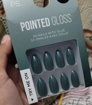 Uñas Postizas PS... Pointed Gloss Verdes