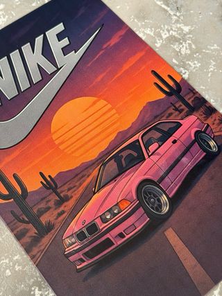 Cartel Metálico Bmw E36 Nike