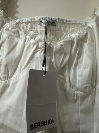Blusa Bershka Blanca Manga Larga