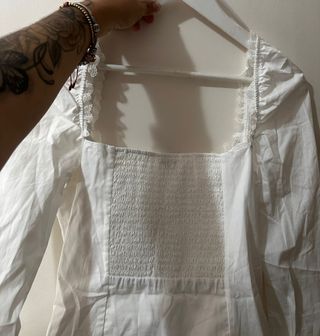 Blusa Bershka Blanca Manga Larga