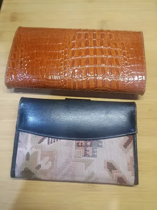 2 Carteras Piel y Tela