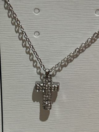 Collar Cruz Brillantes Plata