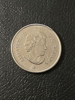 Moneda de Canadá de 25 centavos de 2016
