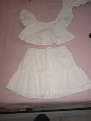 Conjunto Verano Blanco Brocado