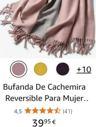 Bufanda Cachemir Reversible de Mujer