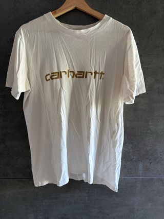 Camiseta Carhartt Blanca Logo Dorado