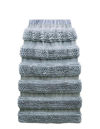 Falda gris con volantes