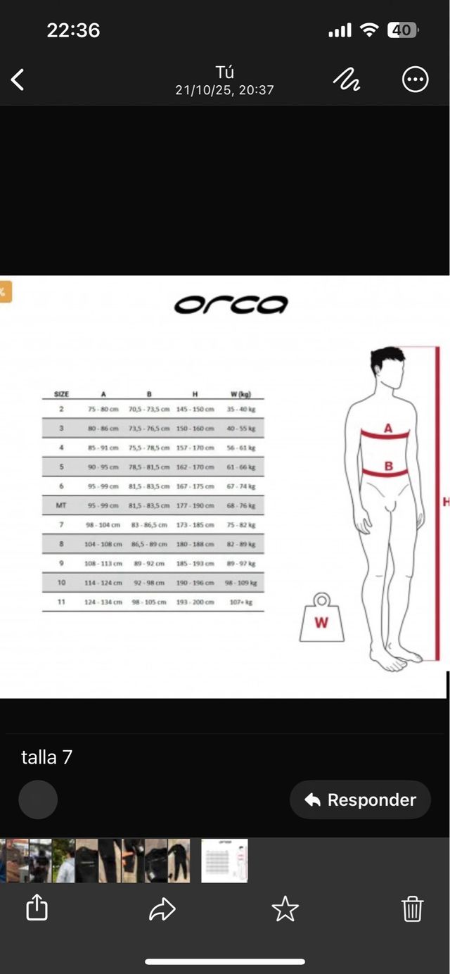 Nuevo traje surf 4/3 Orca Yamamoto Cell  Talla 7