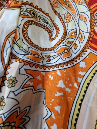 Pantalón estampado paisley naranja