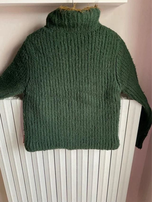 Miss Sixty Maglione Verde con Pelliccetta interna