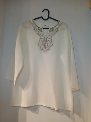 Camisa Lino Blanca Talla Única