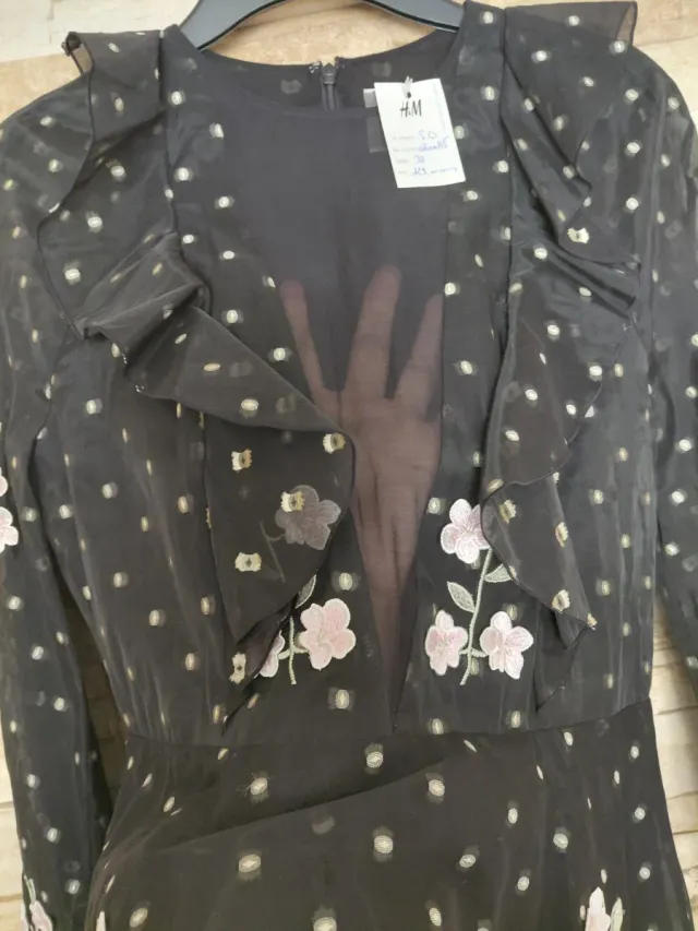 Vestido Giam. Valli x H&M Negro Flores