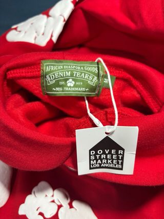 Sudadera roja Denim Tears Flores Blancas