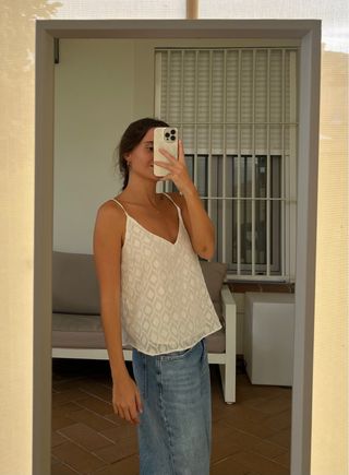 Blusa tirantes blanca Stradivarius 