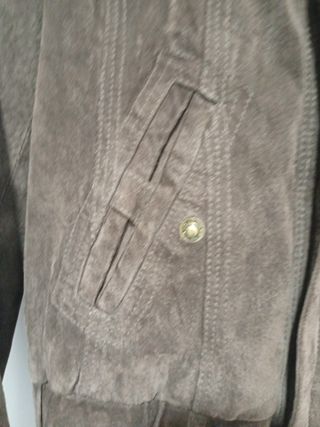 Cazadora Cuero Marrón Bershka Talla M