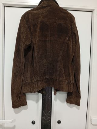 Cazadora Cuero Marrón Bershka Talla M