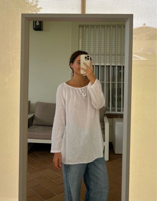 Blusa blanca 100% algodón