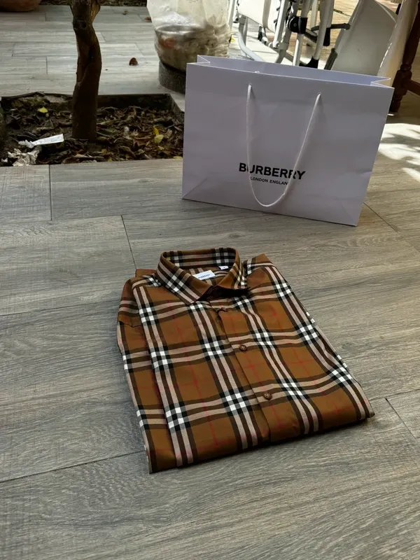 Camicia Burberry Uomo M - Beige Check