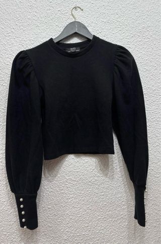 Jersey Bershka negro talla S nuevo 