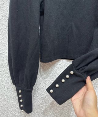 Jersey Bershka negro talla S nuevo 